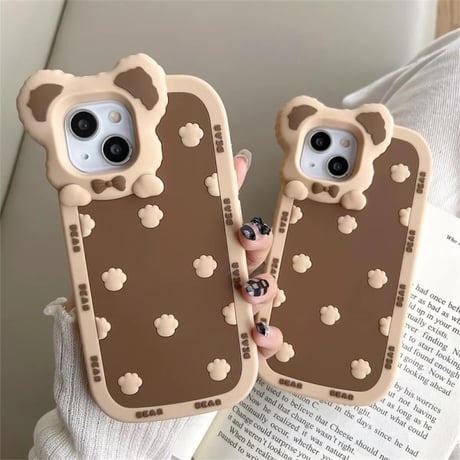 S74496 くまみみ×ぷに肉球iPhoneケース