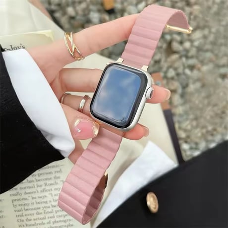 N00184 くすみカラーのマグネット式Apple Watchバンド