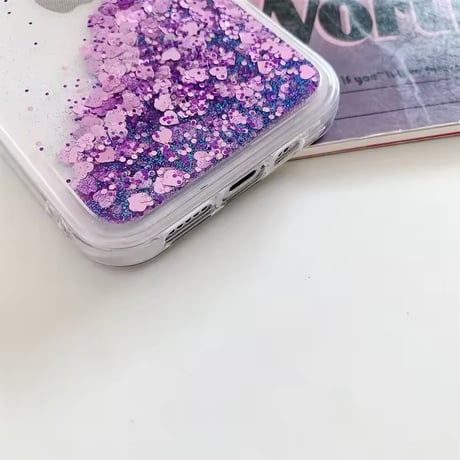 L62206 きらめきグリッターのシャワーiPhoneケース