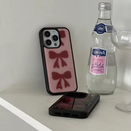 S75329 リボンモチーフ柄 iPhoneケース