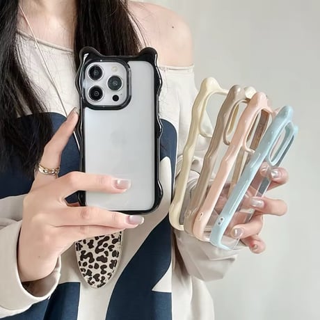 L62192 くまみみフレームiPhoneケース