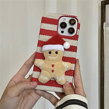 S74289 ふわふわジンジャーマンクリスマス iPhoneケース