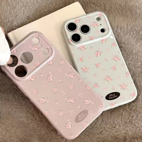 S75272 ローズリボンフラワーiPhoneケース