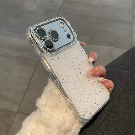 S75687 ラメジュエルフレームiPhoneケース