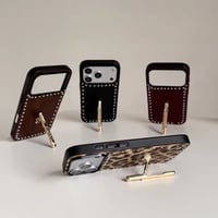 K23102 スタッズデザインスタンドiPhoneケース
