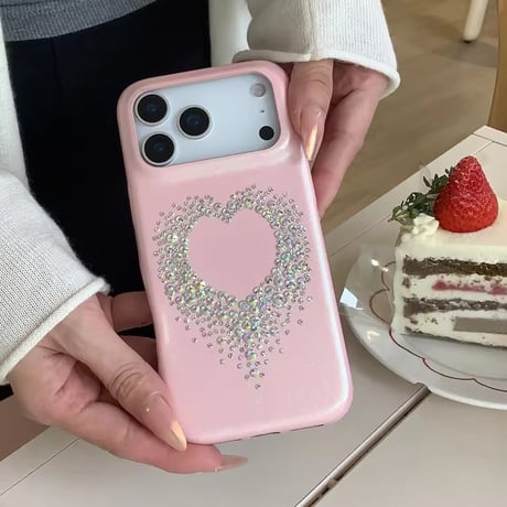 S75139 キラキラハートストーン iPhoneケース