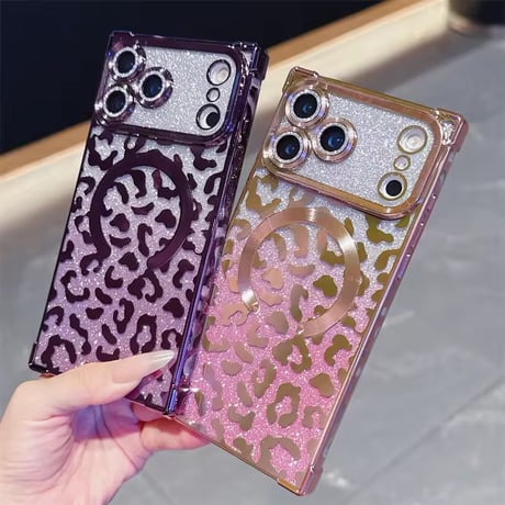 S75054 Glitter Leopard MagSafe対応ケース