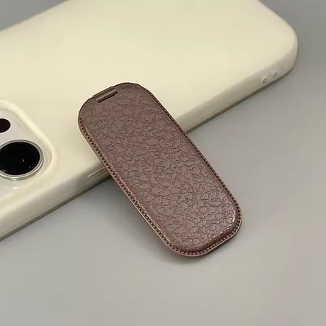 P0405 iPhoneaccessory レザー調ミラー付きスタンドグリップ