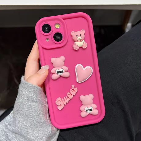 S74438 スイートベアデコ iPhoneケース