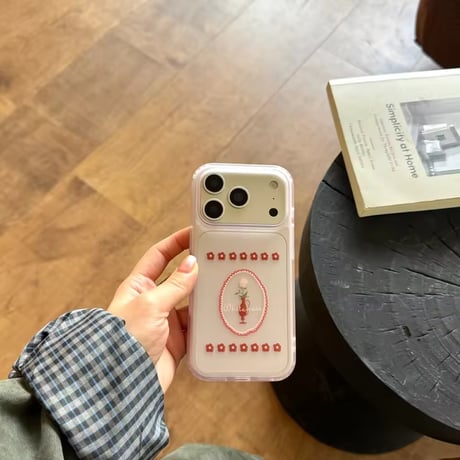 L62372 フラワーフレームクリア iPhoneケース