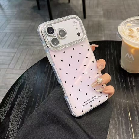 S75616 キラキラドットビジューiPhoneケース