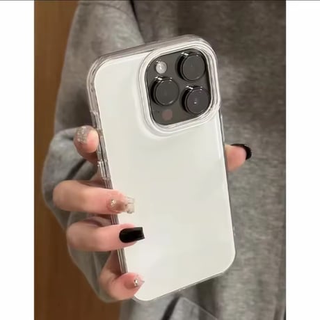 S75328 ミルキーホワイト クリアフレーム iPhoneケース