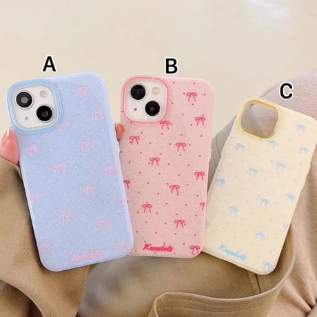 S74614 ちいさなリボンのきらきらiPhoneケース