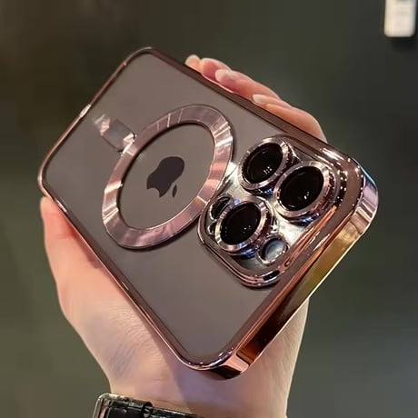 L62425 メタルフレームMagSafeクリアiPhoneケース