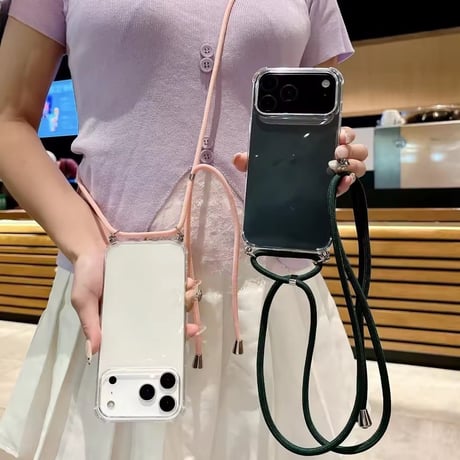 K22978 ショルダーストラップ付きクリア iPhoneケース