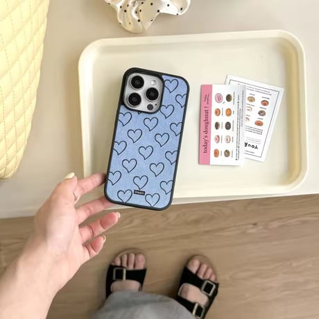 S74853  デニムハートドリーム iPhoneケース