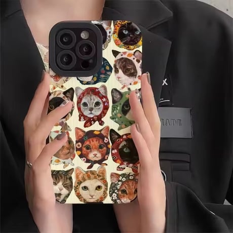 S74768 おめかしキャットiPhoneケース