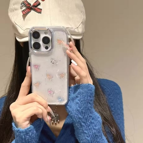 【即納商品】K3041 きらめきミニバタフライ iPhoneケース