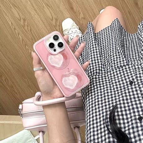 S74685 ももハートのiPhoneケース