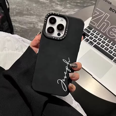 S75598 スエードタッチカスタムネーム入りiPhoneケース