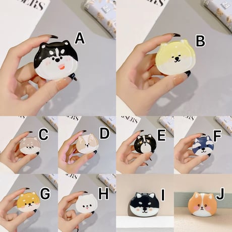 P0382 ぷくっと わんこフェイス スマホグリップ