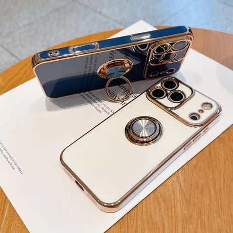 K22941 ゴールドフレーム リング付きiPhoneケース