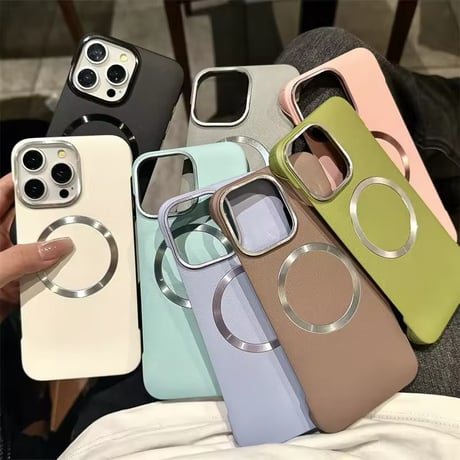 S74468 MagSafe対応マグリングレザータッチiPhoneケース