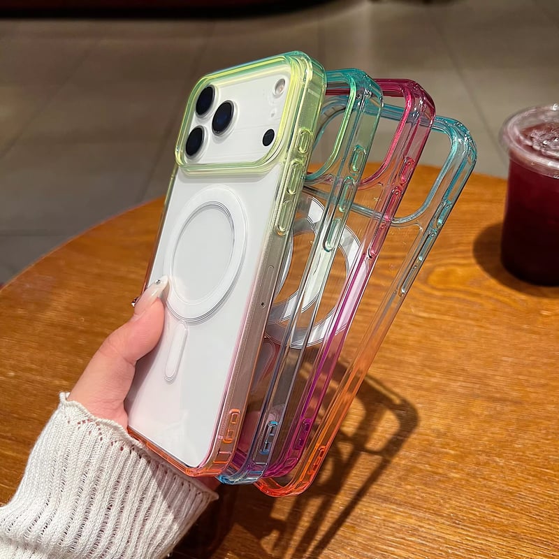 L62277 カラーフレームMagSafe対応クリアiPhoneケース | nanomita