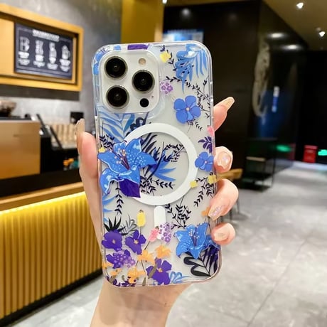 L62240 MagSafe対応 ボタニカルフラワーiPhoneケース