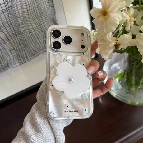 K23116 フラワーパールグリップ iPhoneケース
