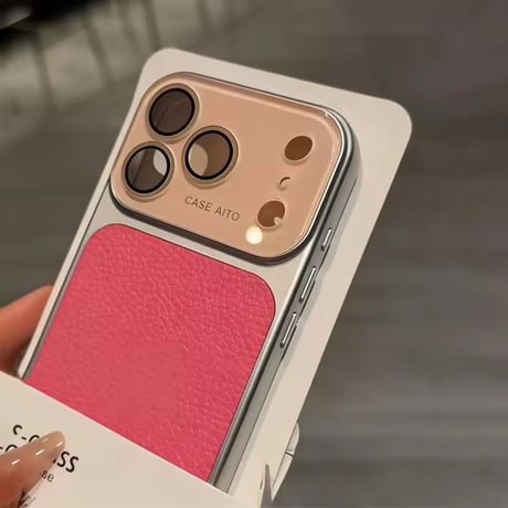 S75237 レザーパネル バイカラーiPhoneケース