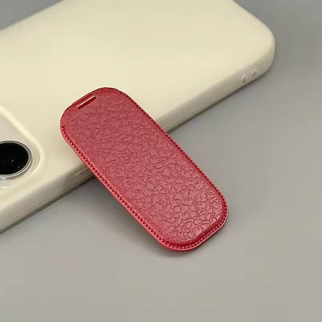 P0405 iPhoneaccessory レザー調ミラー付きスタンドグリップ
