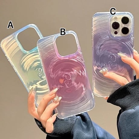 S74572 オーロラマーブルiPhoneケース