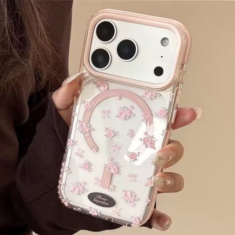 L62450 ローズリボンガーデン iPhoneケース（MagSafe対応あり）