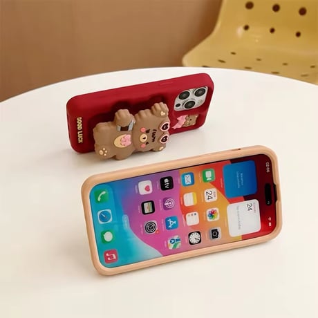 K22686 ラッキーくまちゃんiPhoneケース