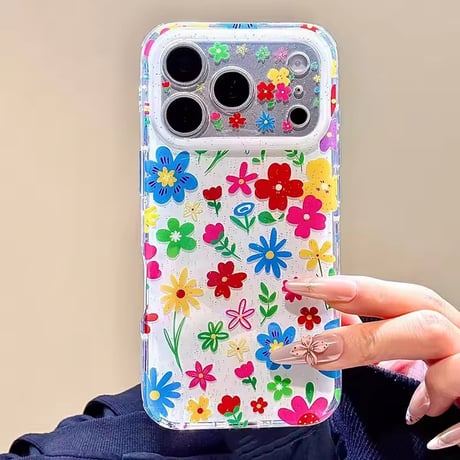 S75556 カラフルフラワーガーデン iPhoneケース