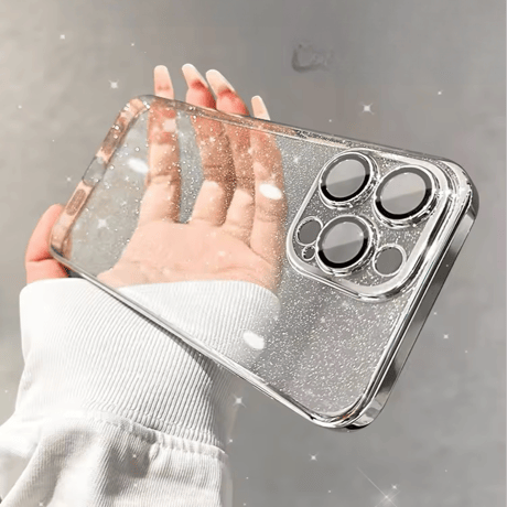 L61268 Powder Glitter Metal Frame iPhone Case
