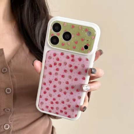 K23079 ストロベリードットビーズストラップ付き iPhoneケース