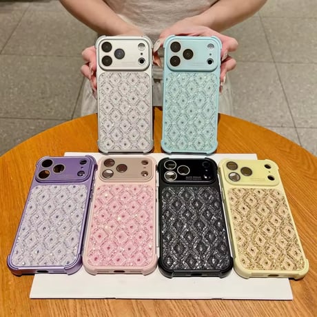S75703 ラグジュアリーキルティングiPhoneケース
