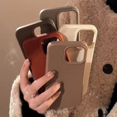 S74932 くすみブラウンマット iPhoneケース