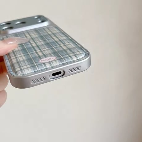 S75411 ナチュラルチェックiPhoneケース