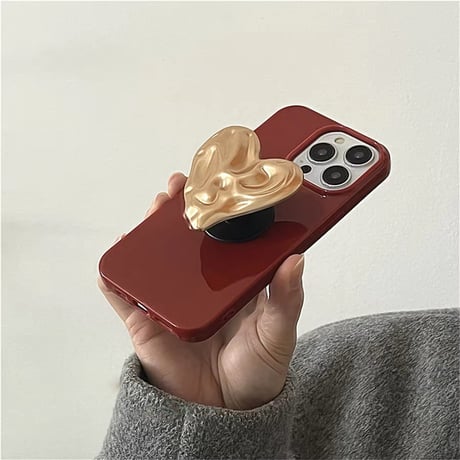 K22681 ゴールドハートアート iPhoneケース
