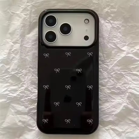 S75270 ミニリボンブラックiPhoneケース