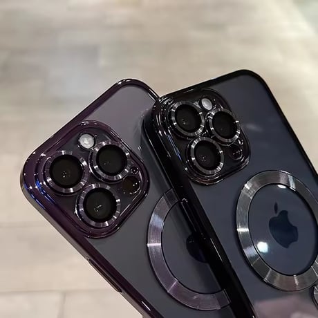 L62425 メタルフレームMagSafeクリアiPhoneケース