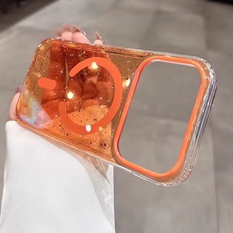 S75154 キラキラカラーエッジ MagSafe対応クリアケース
