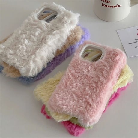 S73587  もこもこファーiPhoneケース
