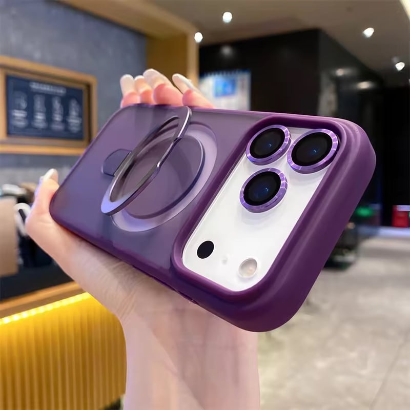 K22873 MagSafe対応くすみカラーのリング付きiPhoneケース | nanomita