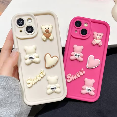 S74438 スイートベアデコ iPhoneケース