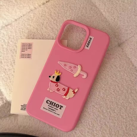 S75112 ダックスのゆるピンク iPhoneケース