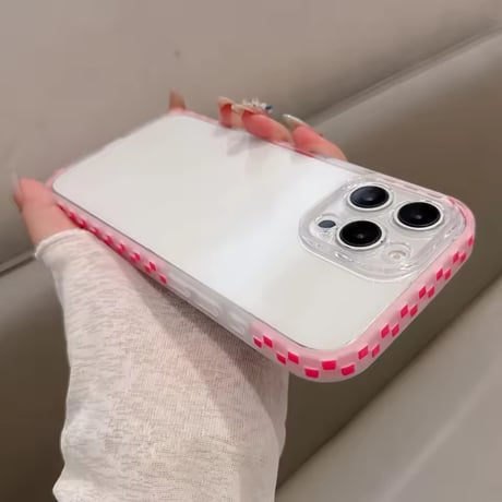 L62369 チェッカーボーダー クリアカラー iPhoneケース